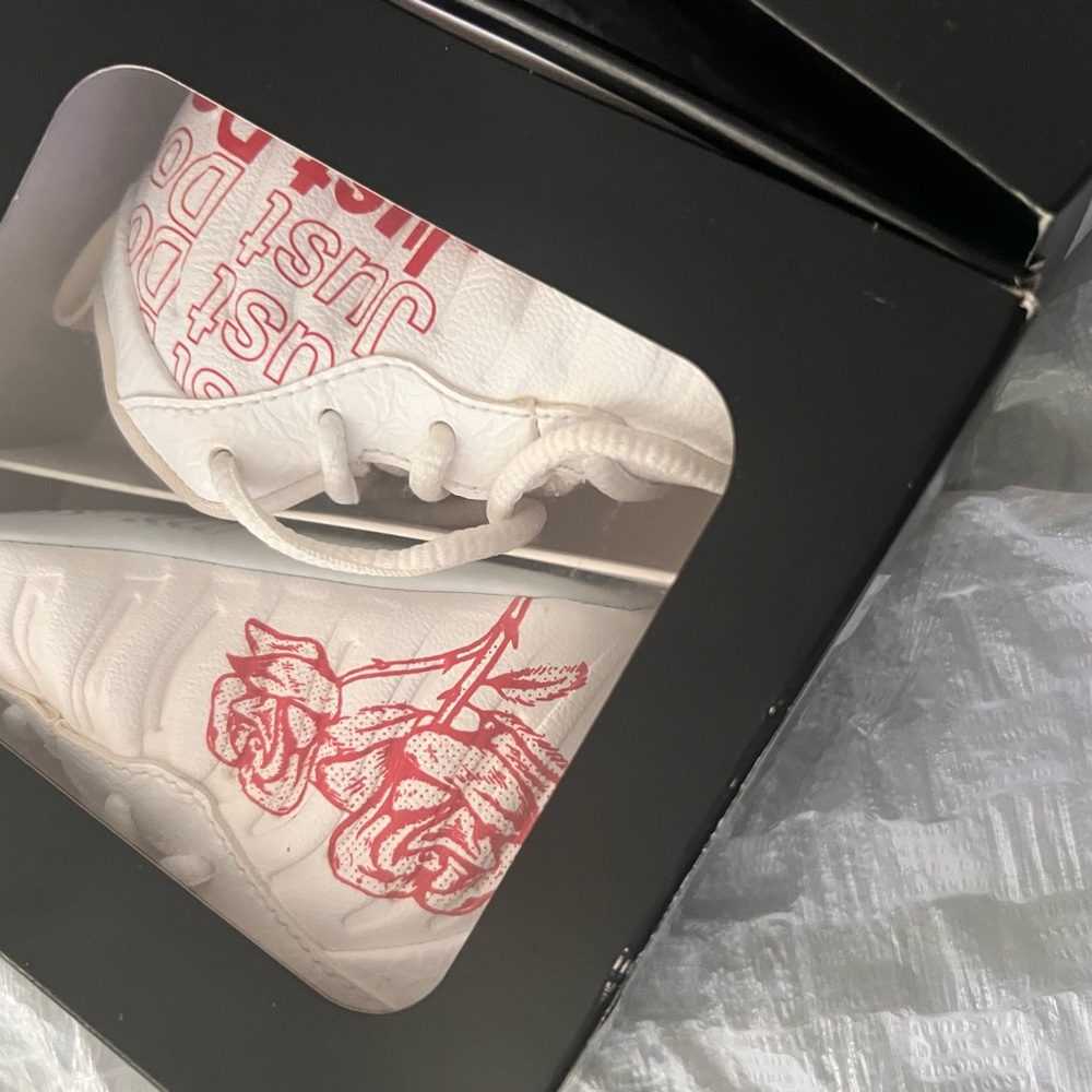 White and Red boys tennis shoes and white new in box